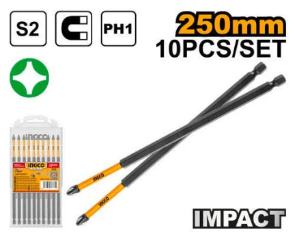 Ingco Impact screwdriver bits ph1 200mm 10 pcs SDBIM11PH183