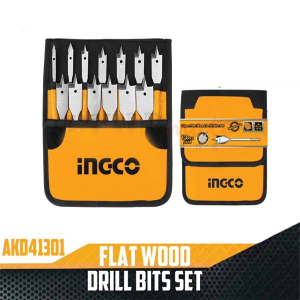 Ingco 13 Pcs flat wood drill bits set AKD41301