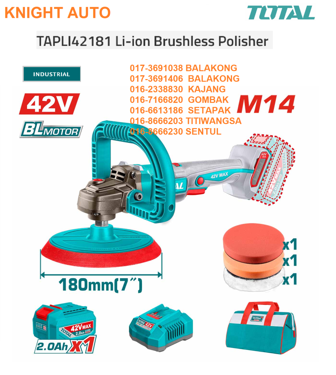 Total 42v Cordless polisher TAPLI42181