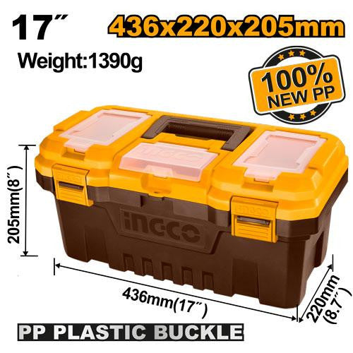 Ingco 17" Plastic tool box metal buckle PBX1702
