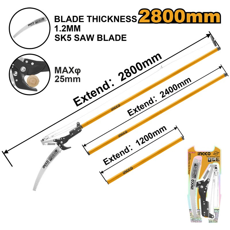 Ingco Extendable pole saw & pruner 25mm HEPS25281