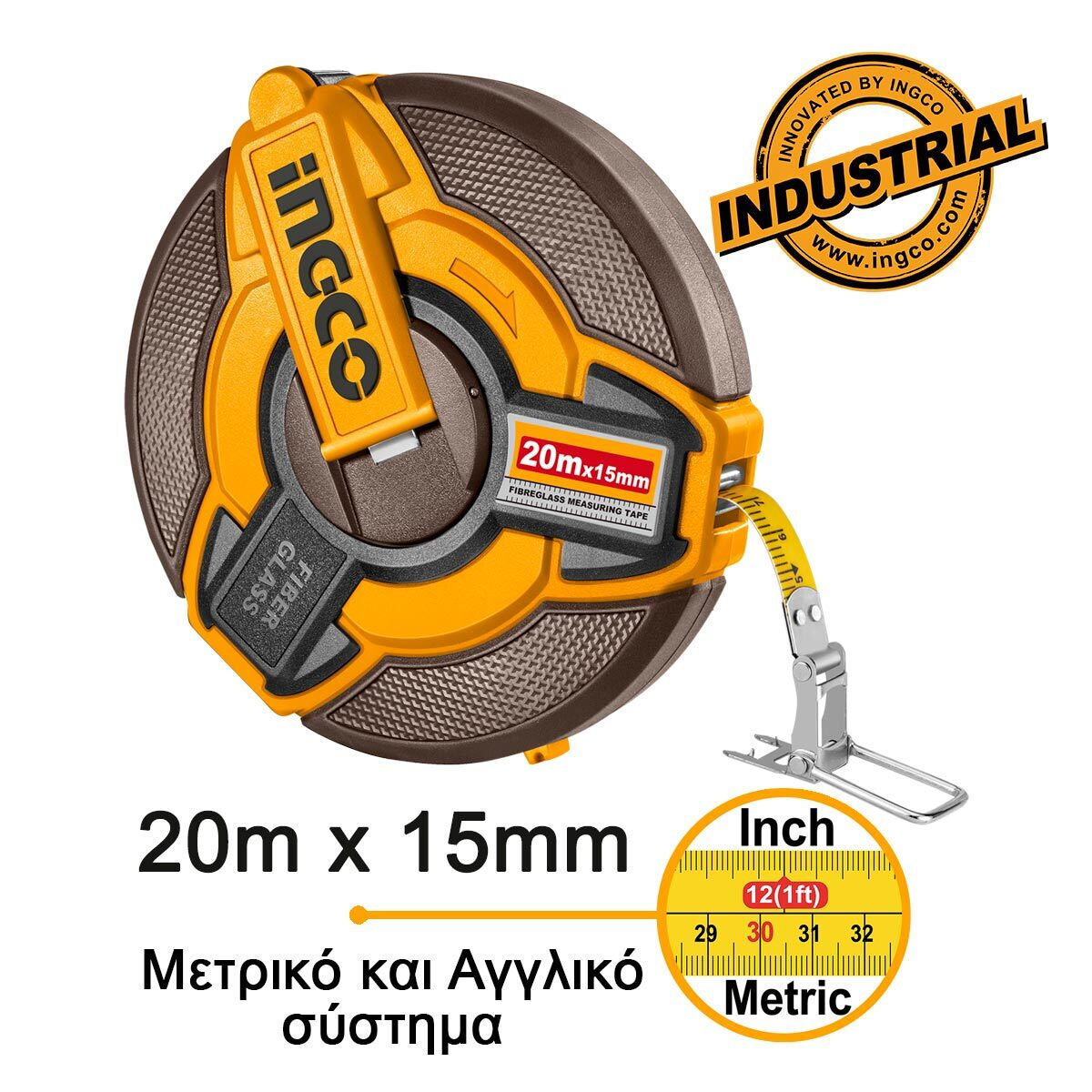 Ingco Fibreglass measuring tape 20*15mm HFMT1820