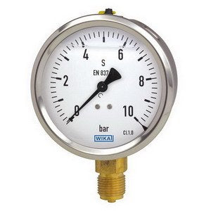 WIKA China Pressure Gauge - 2.5 Inch Dial, 1/4 BSP, SS Body Brass Connection