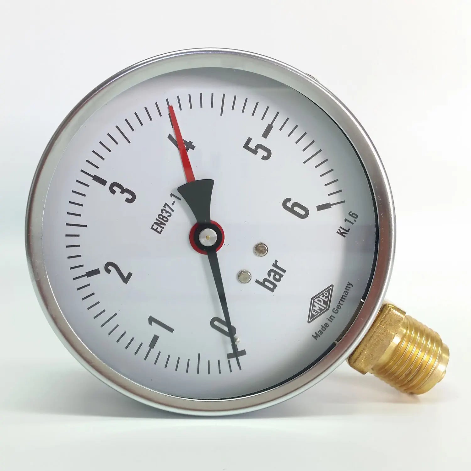 EMPEO Pressure Gauge - 4 Inch Dial, 1/2 BSP, SS Body Brass Connection