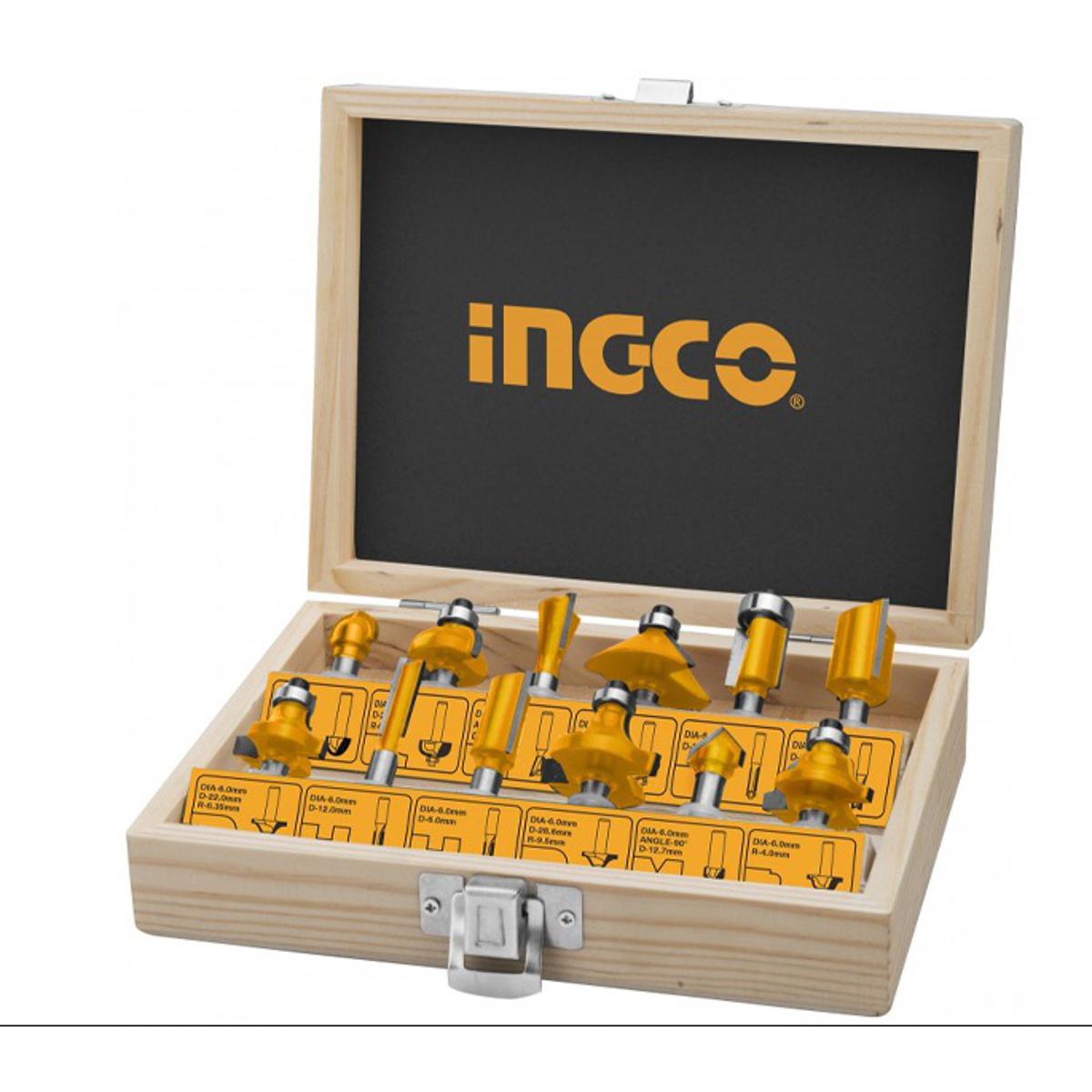Ingco 12 Pcs router bits set AKRT1211