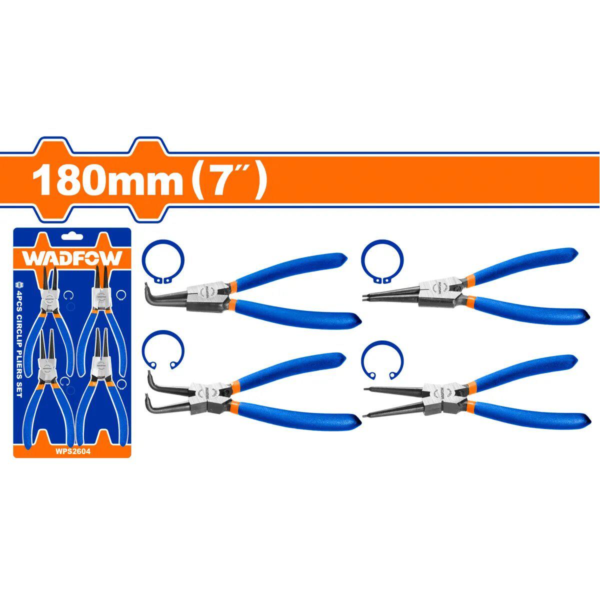 Wadfow 4 Pcs circlip pliers set WPS2604