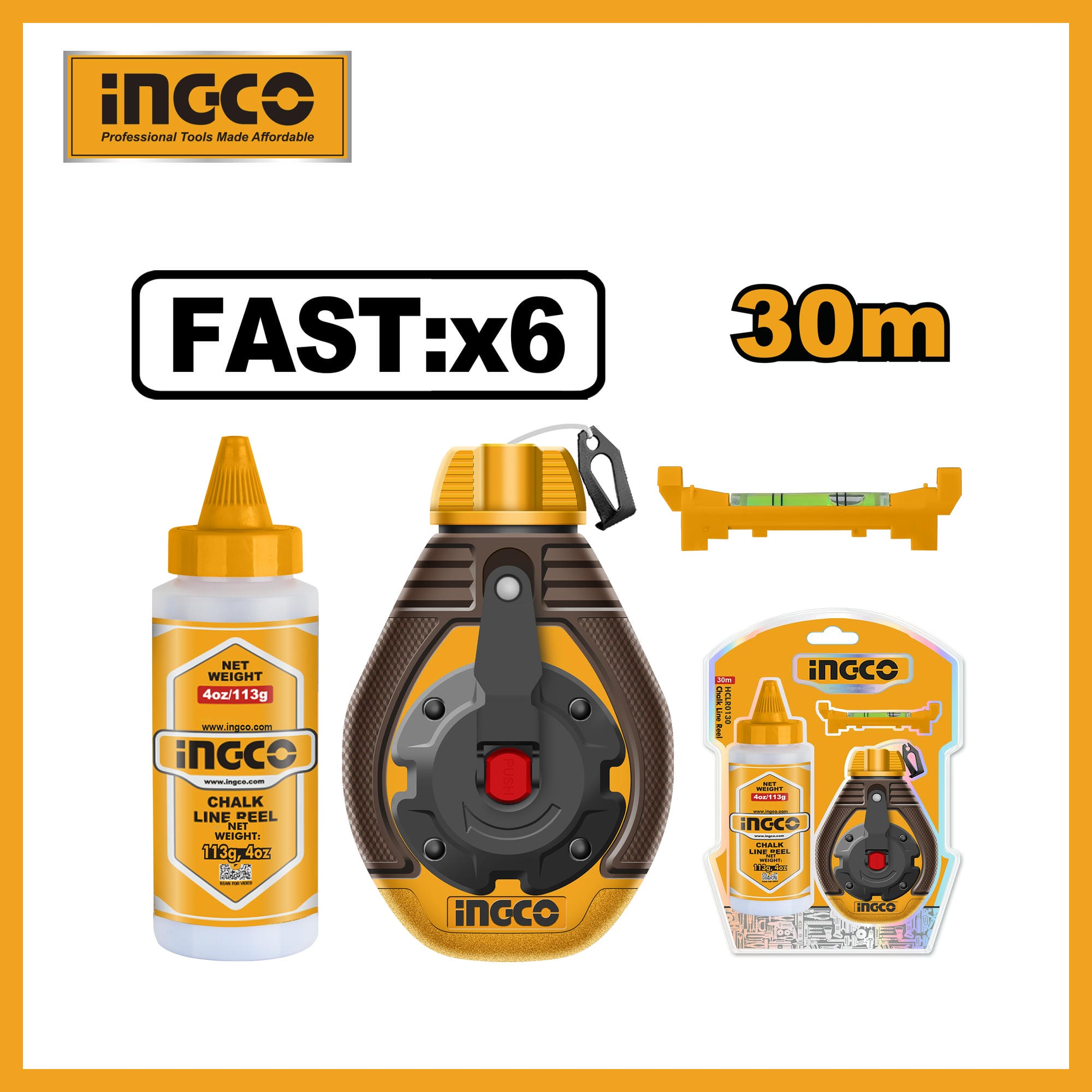 Ingco Chalk line reel 30m HCLR0630