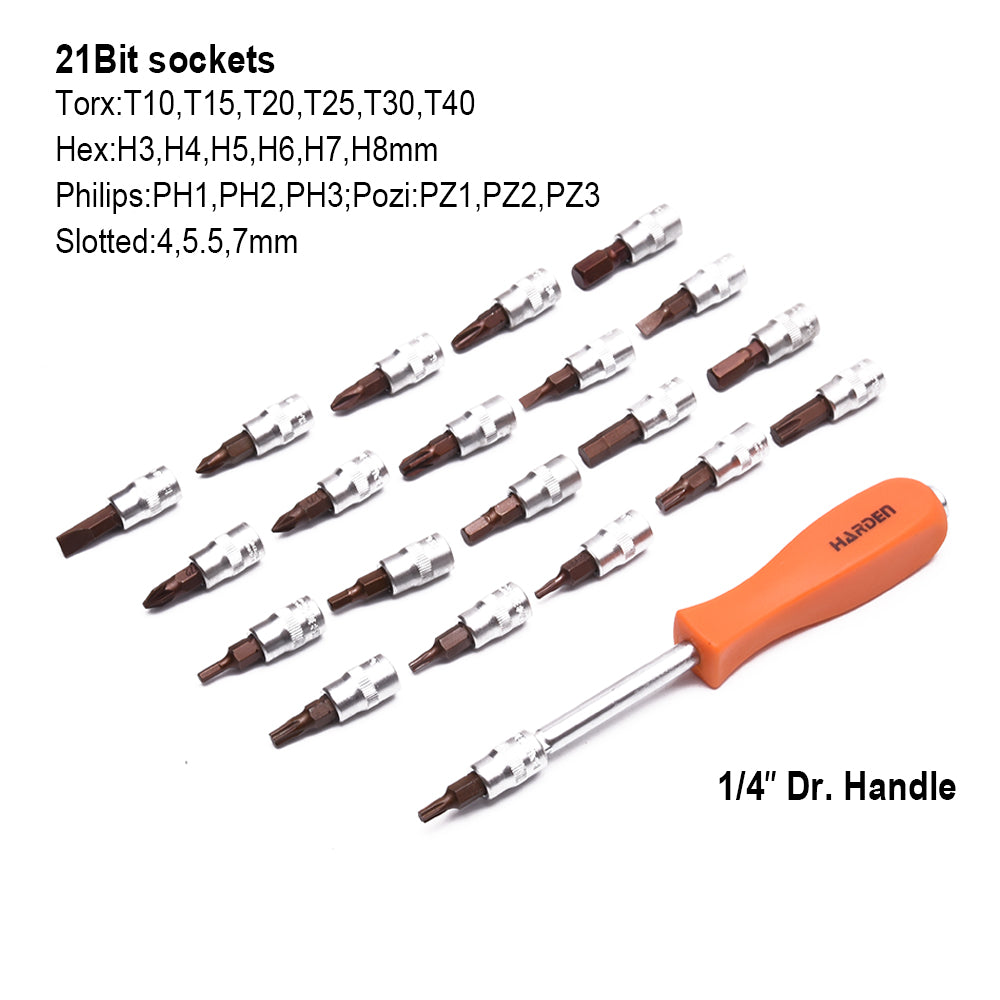Harden 46 Pcs 1/4 " Dr. Socket set