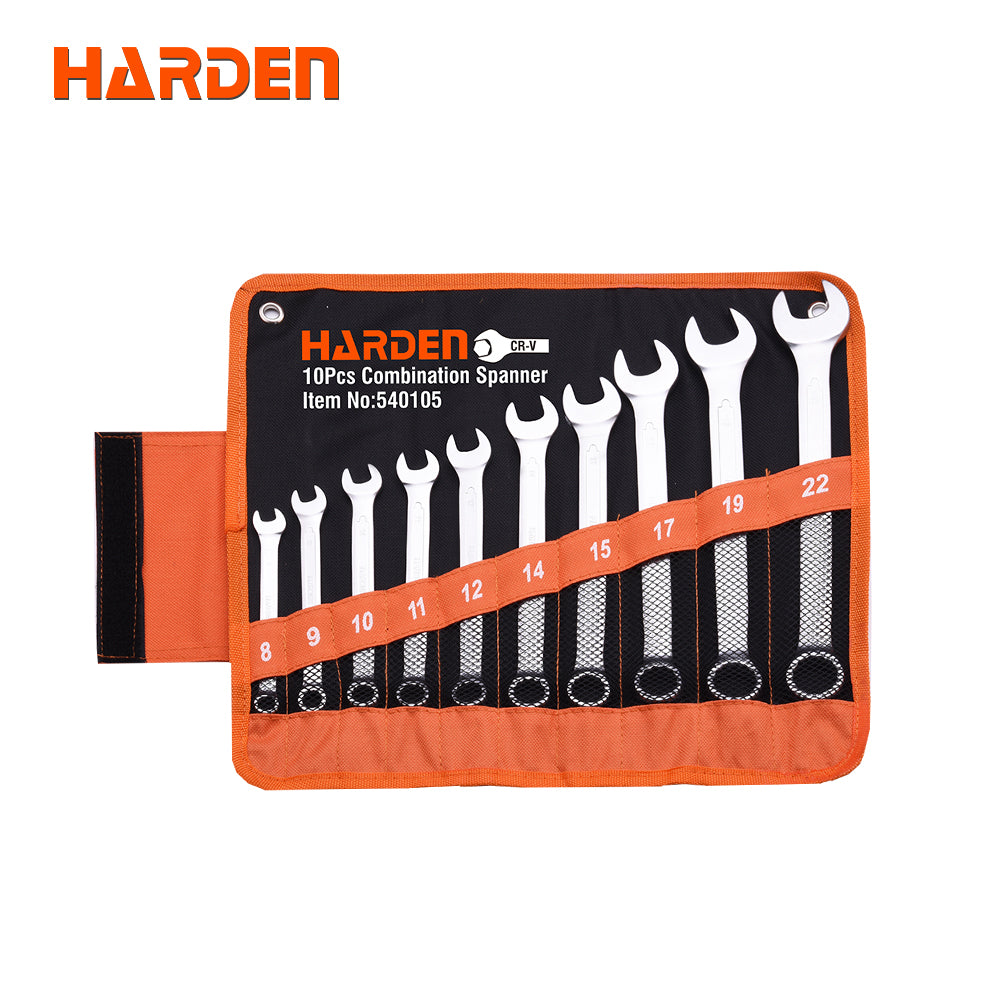 Harden 10PCS Combination Spanner Set Size 8 - 22mm