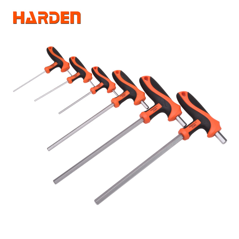 Harden Professional Hand Tool T-HANDLE Hand Tool Hex Key Wrench Set 5X150mm