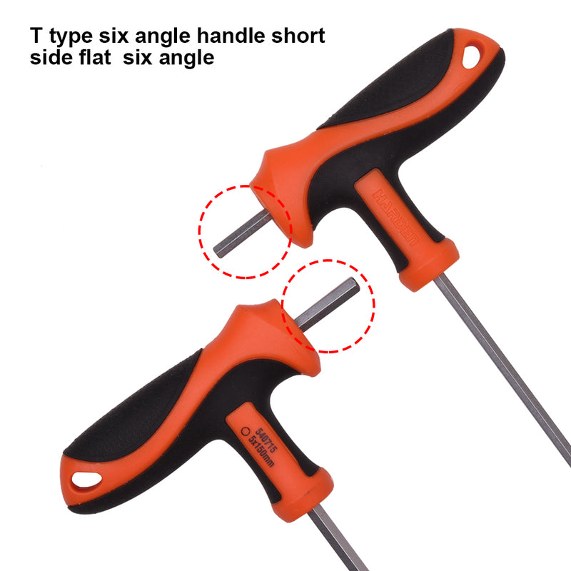 Harden Professional Hand Tool T-HANDLE Hand Tool Hex Key Wrench Set 5X150mm