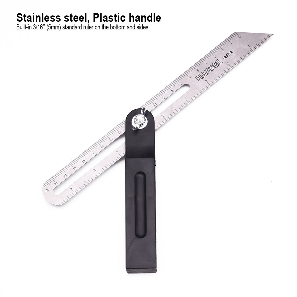 Harden 8"/200mm Sliding Bevel Ruler 580738