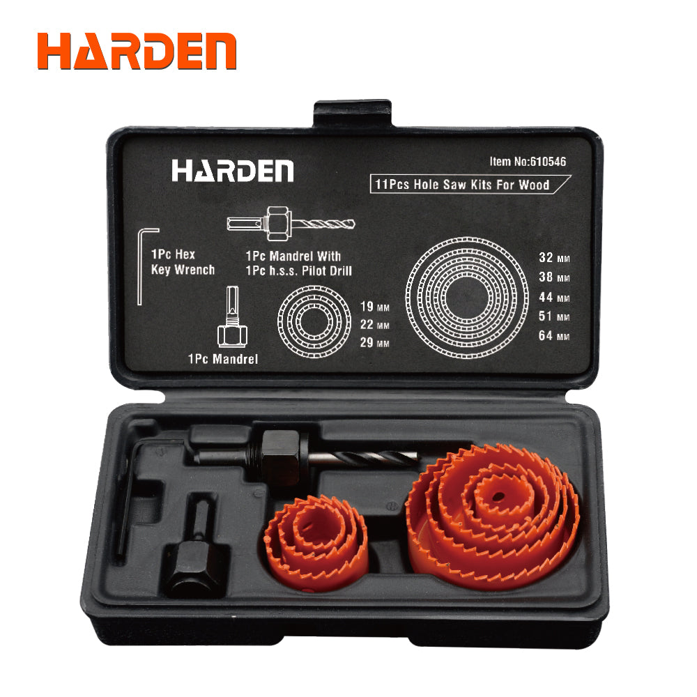 Harden 11Pcs Holesaw Kits For Wood