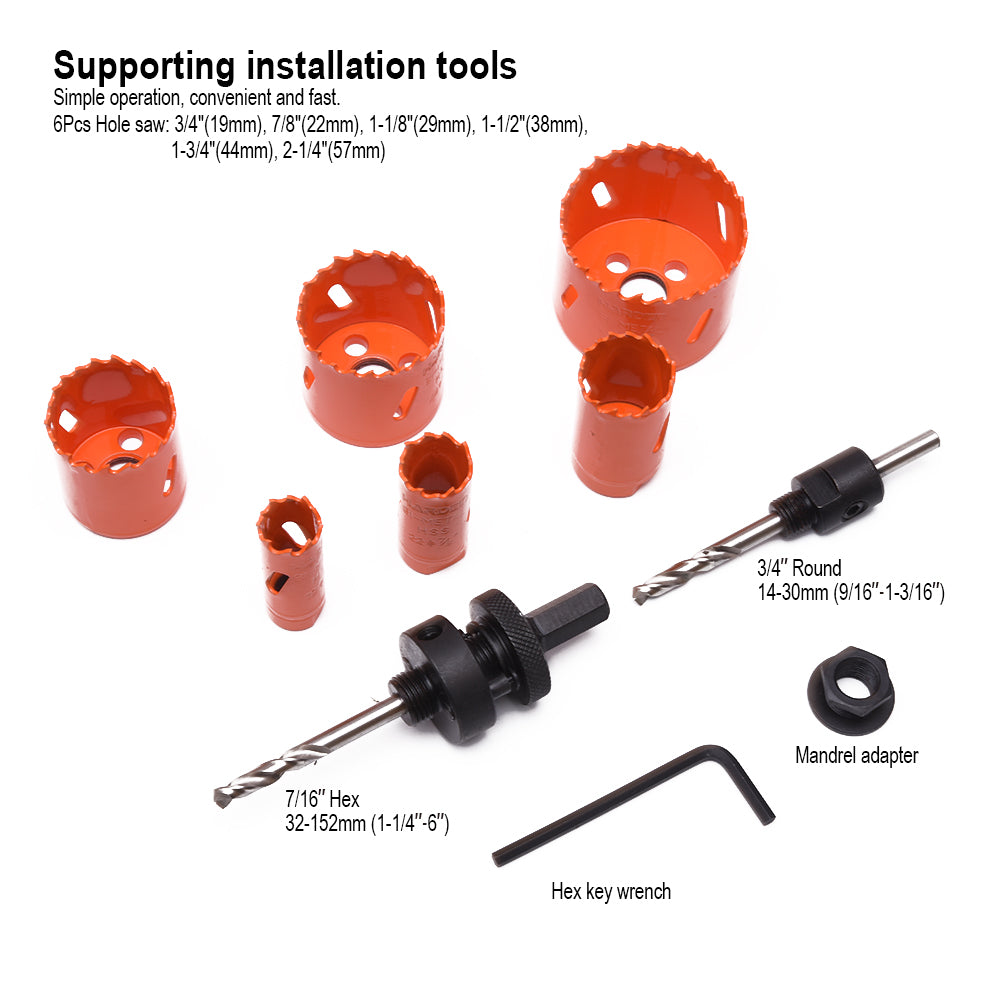 Harden 10Pcs HSS Bi-Metal Hole Saw Set 610596