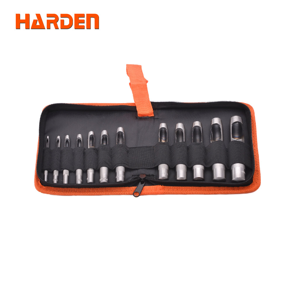 Harden 12Pcs Hollow Punch Set Size 3-16mm