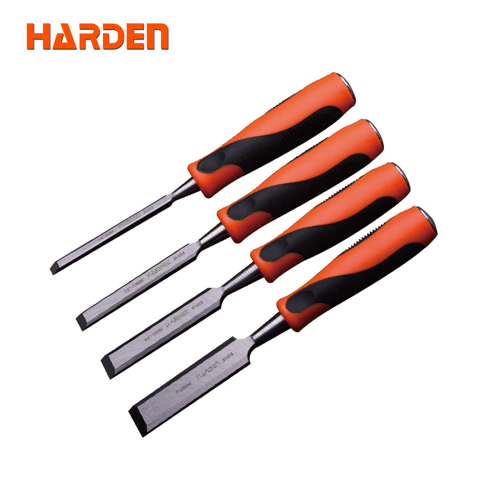 Harden 4PCS Orange black handle wood Chisel
