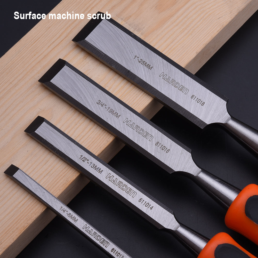 Harden 4PCS Orange black handle wood Chisel