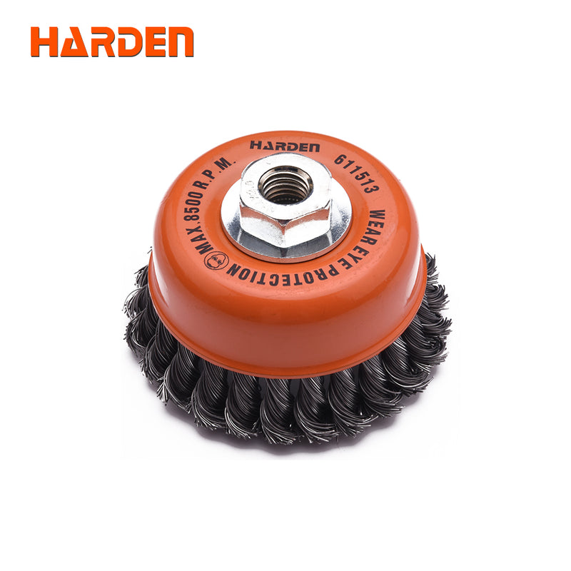Harden Cup Twist Wire Brush With Nut 611512