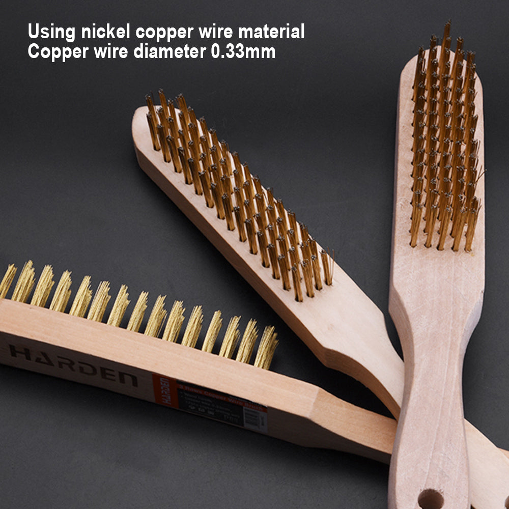 Harden Steel Brush with wood handle 5row