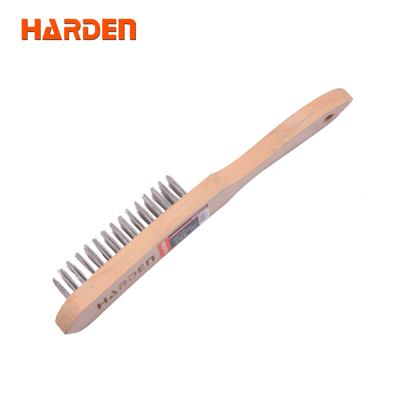 Harden Stainless steel Brush with wood handle 4row