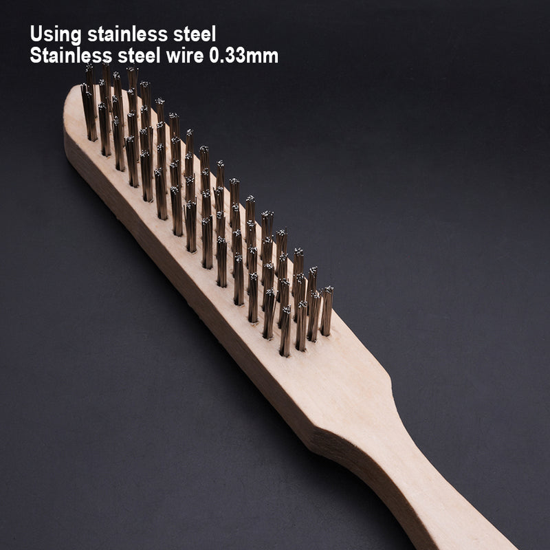 Harden Stainless steel Brush with wood handle 4row