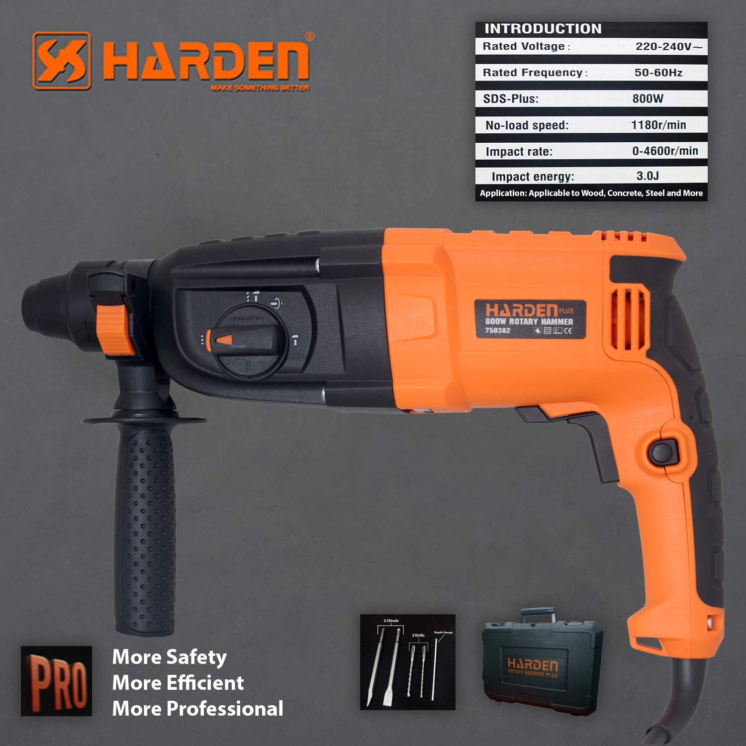 Harden 800W/220V Rotary Hammer 750382