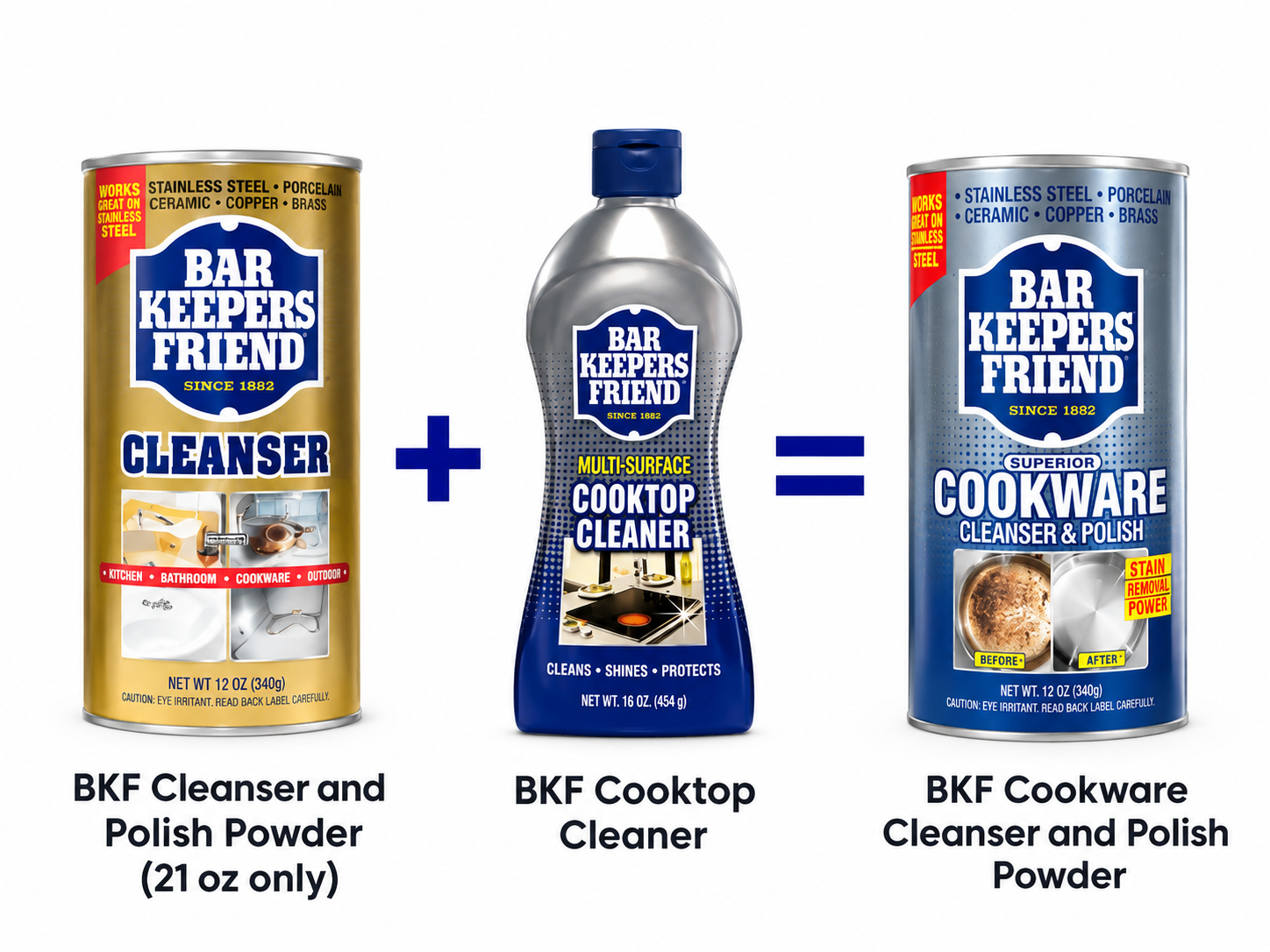 Bar Keepers Friend Cooktop & Cleanser Combo (Free Cookware Polish)