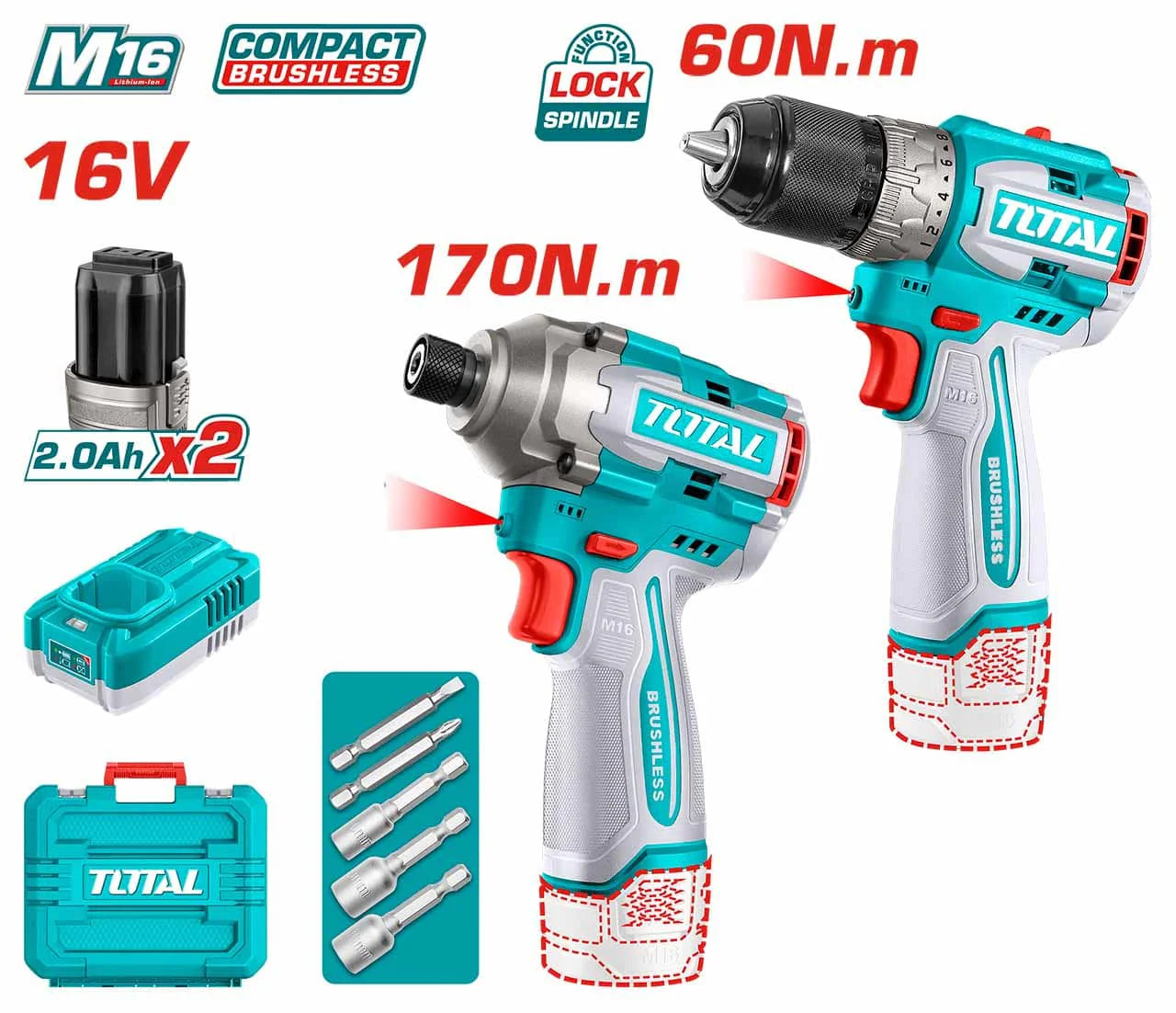 Total Cordless 2 pcs combo kit TOSLI240968