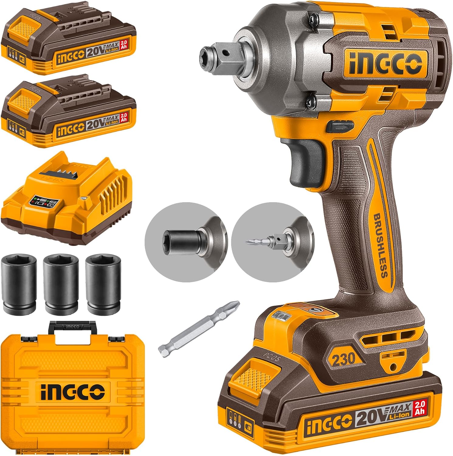 Ingco Cordless impact driver&wrench 20v CIWLI20236