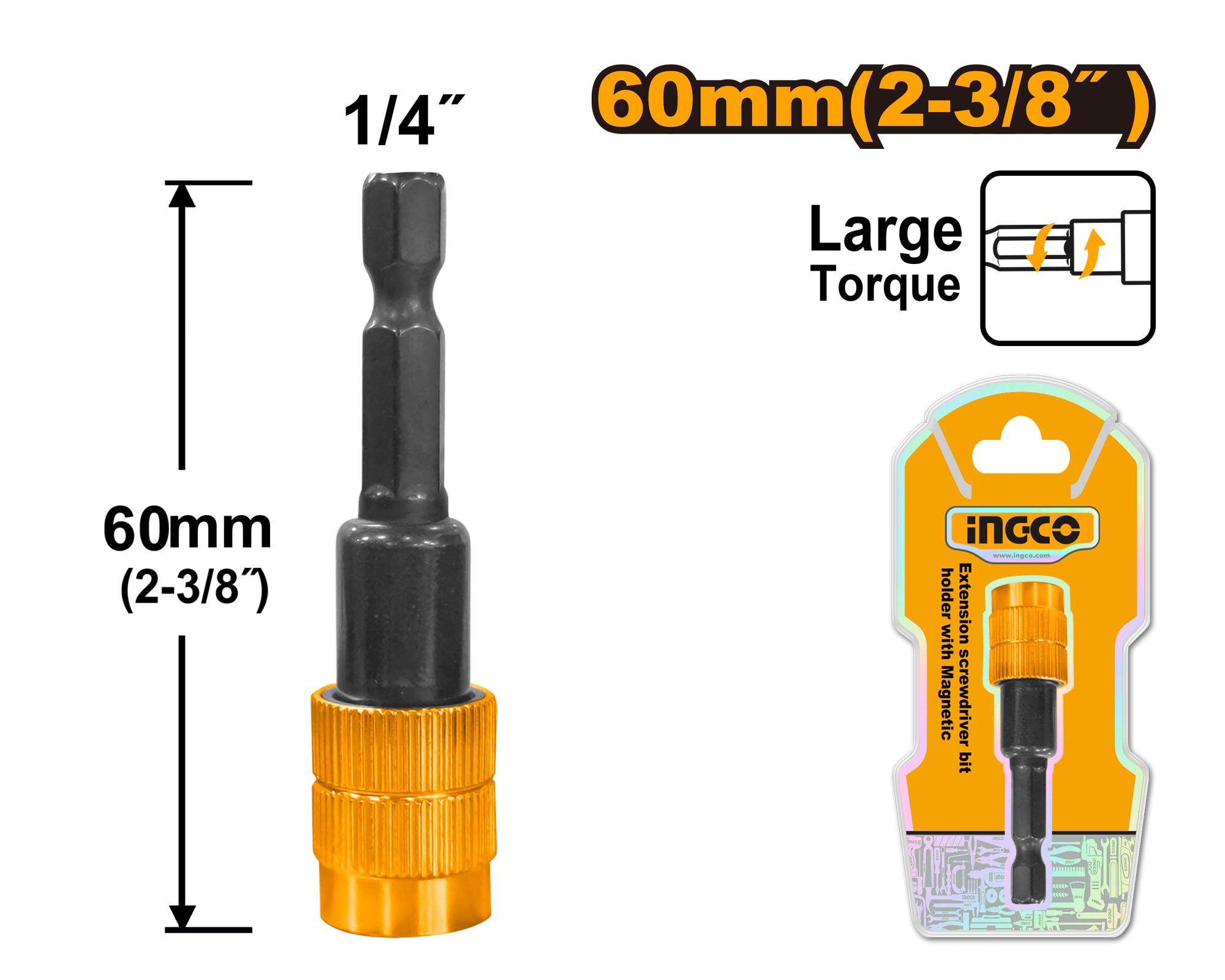 Ingco Screwdriver bit holder with release ABH40606