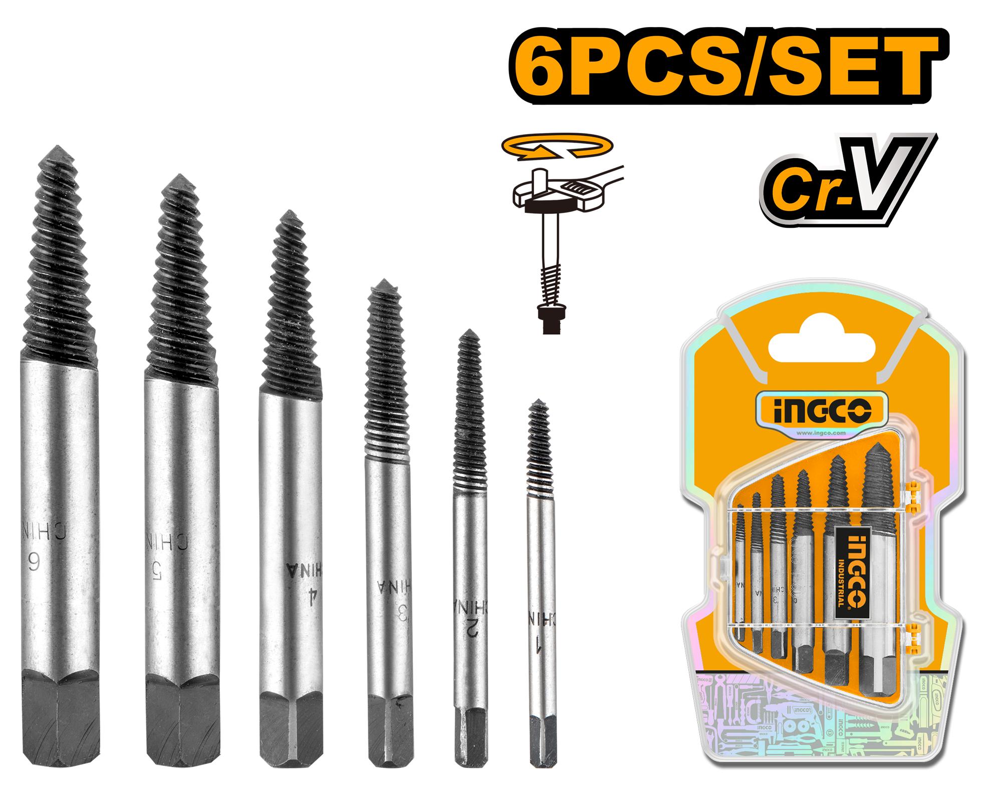 Ingco 6 Pcs screw extractor set ASE106