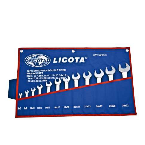 LICOTA MADE IN TAIWAN 12PCS EUROPEAN TYPE DOUBLE OPEN WRENCH