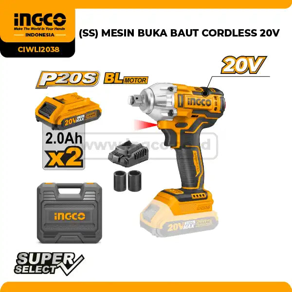 Ingco Cordless impact wrench 20v CIWLI20351