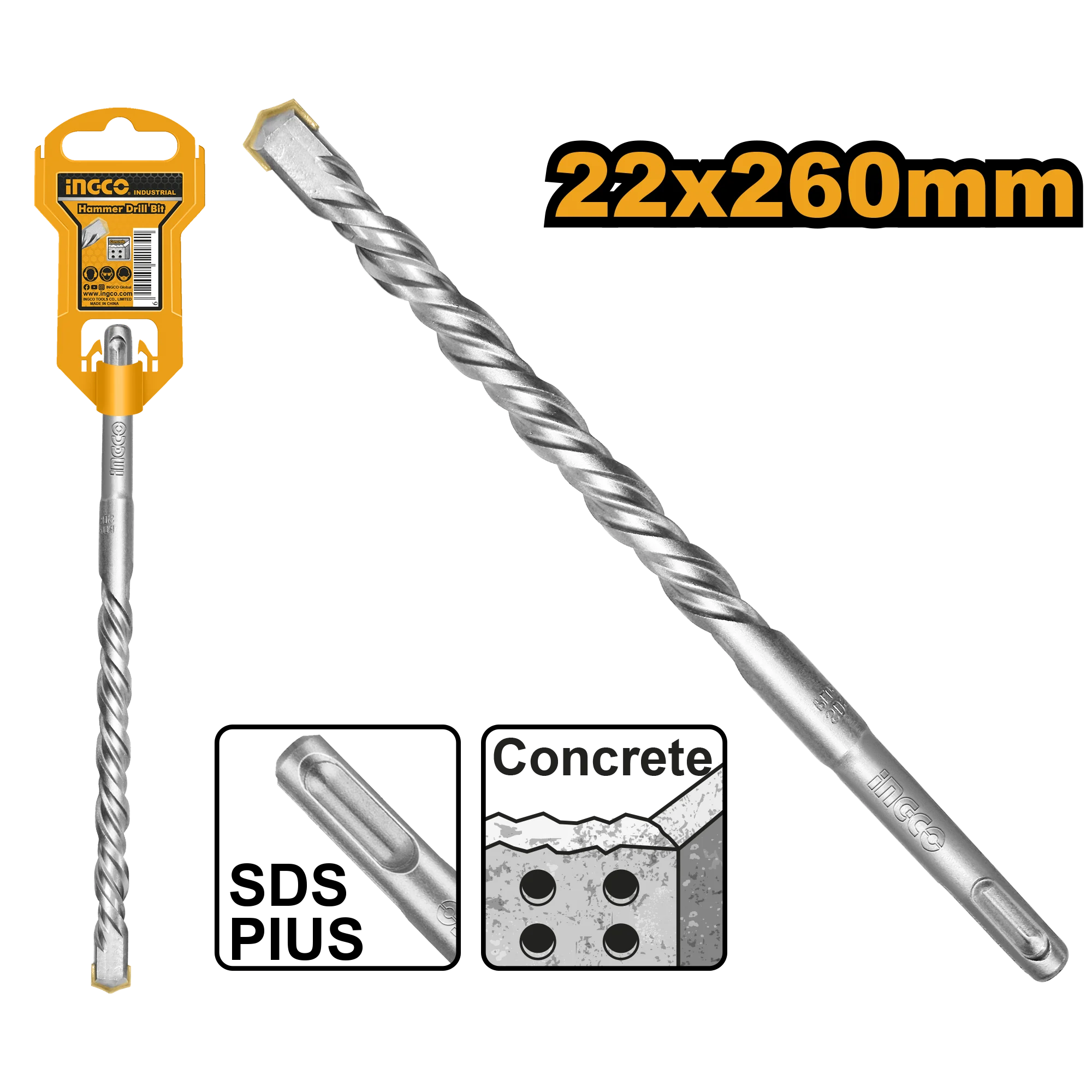 Ingco SDS plus hammer drill 22*260mm DBH1212201