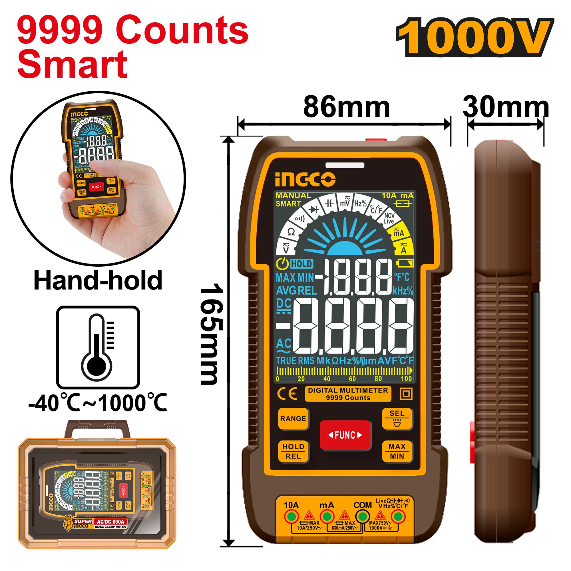 Ingco Digital multimeter 9999 counts DM110004