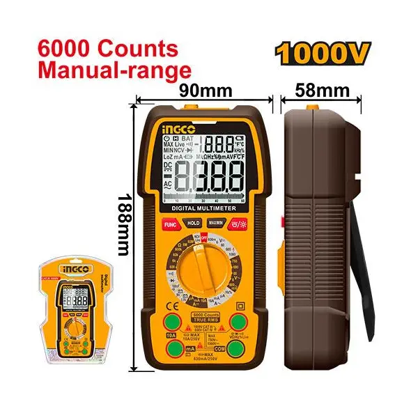 Ingco Digital multimeter 6000 counts DM310002