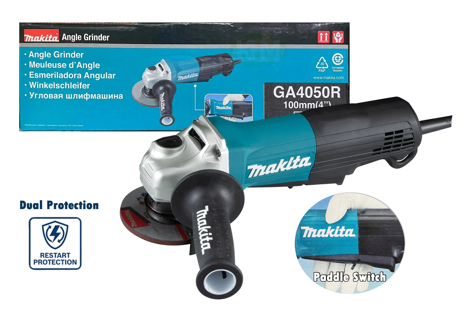 Makita 4'' Angle Grinder 1300W GA4050R