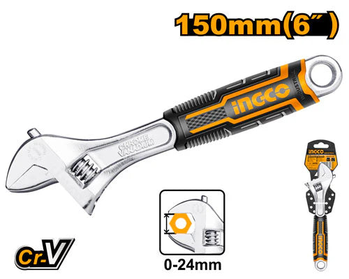 Ingco Adjustable wrench 150mm HADW131068