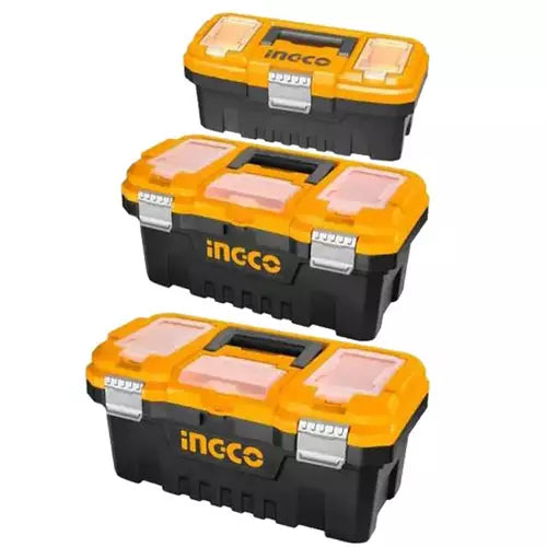 Ingco 3 pcs Plastic tool boxes set metal buckle PBXK0302