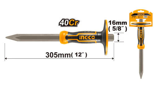 Ingco Concrete chisel 4mm*16mm*305mm HCC850416