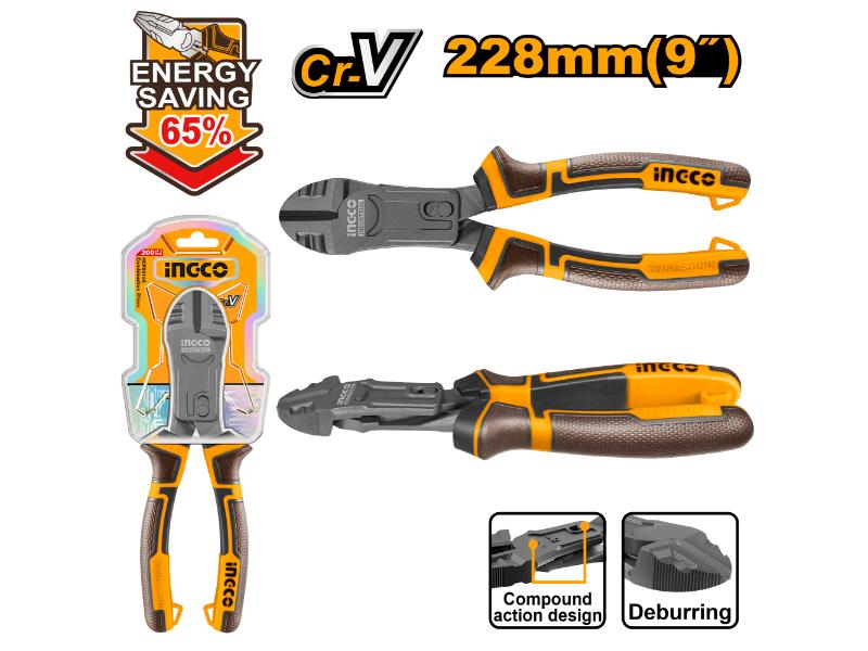 Ingco Compound action diagonal cutting pliers 228mm HCDCP58230
