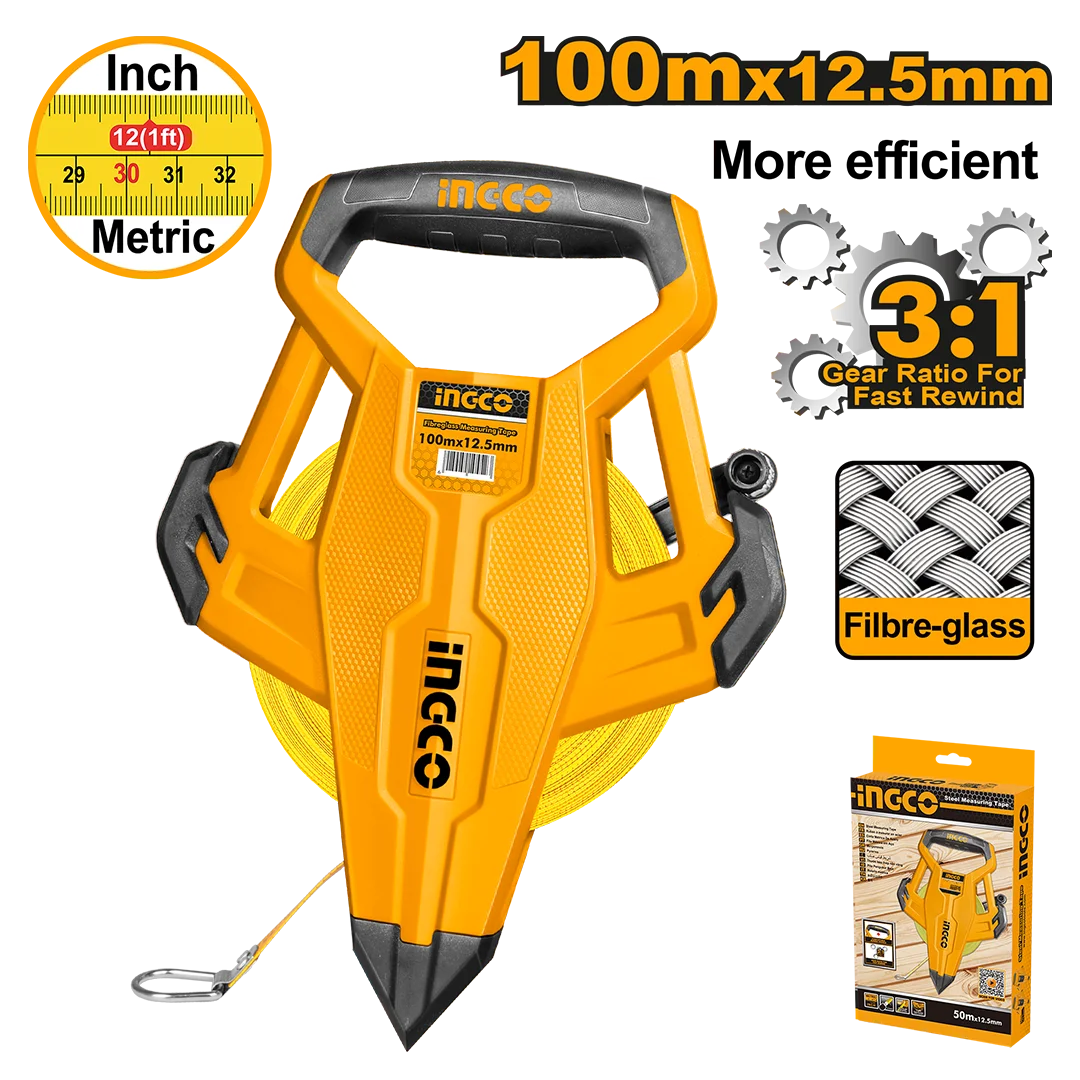 Ingco Fibreglass measuring tape 100*12.5mm HFMT83100