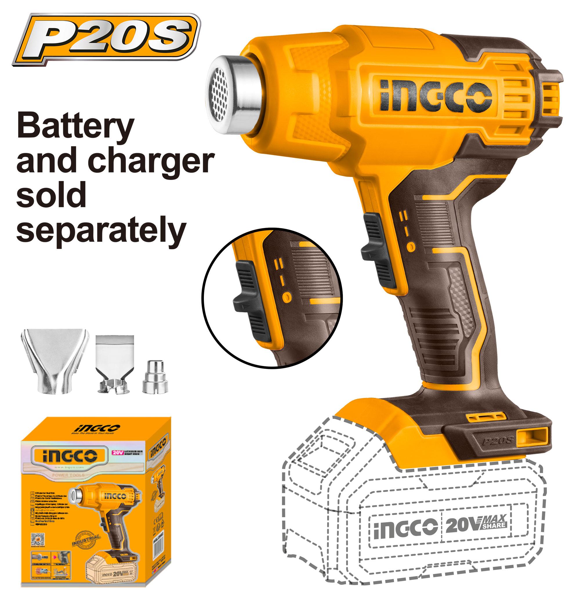 Ingco Cordless heat gun 20v HGLI2002