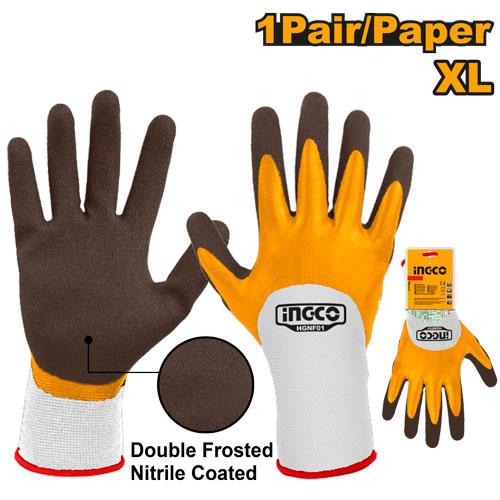 Ingco Nitrile frosted coated gloves xl HGNF01
