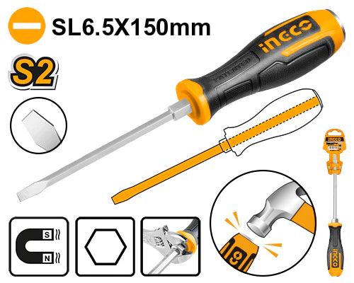 Ingco Slotted go-through screwdriver 150MM HGTS686150