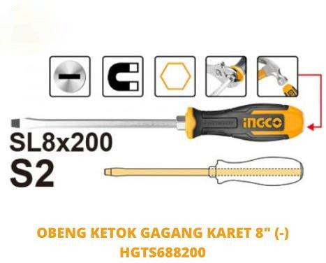 Ingco Slotted go-through screwdriver 200MM HGTS688200