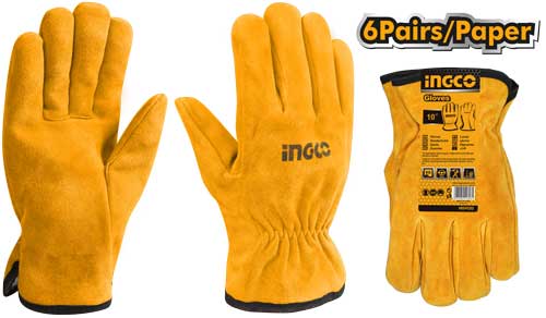 Ingco Leather gloves 10" HGVC02