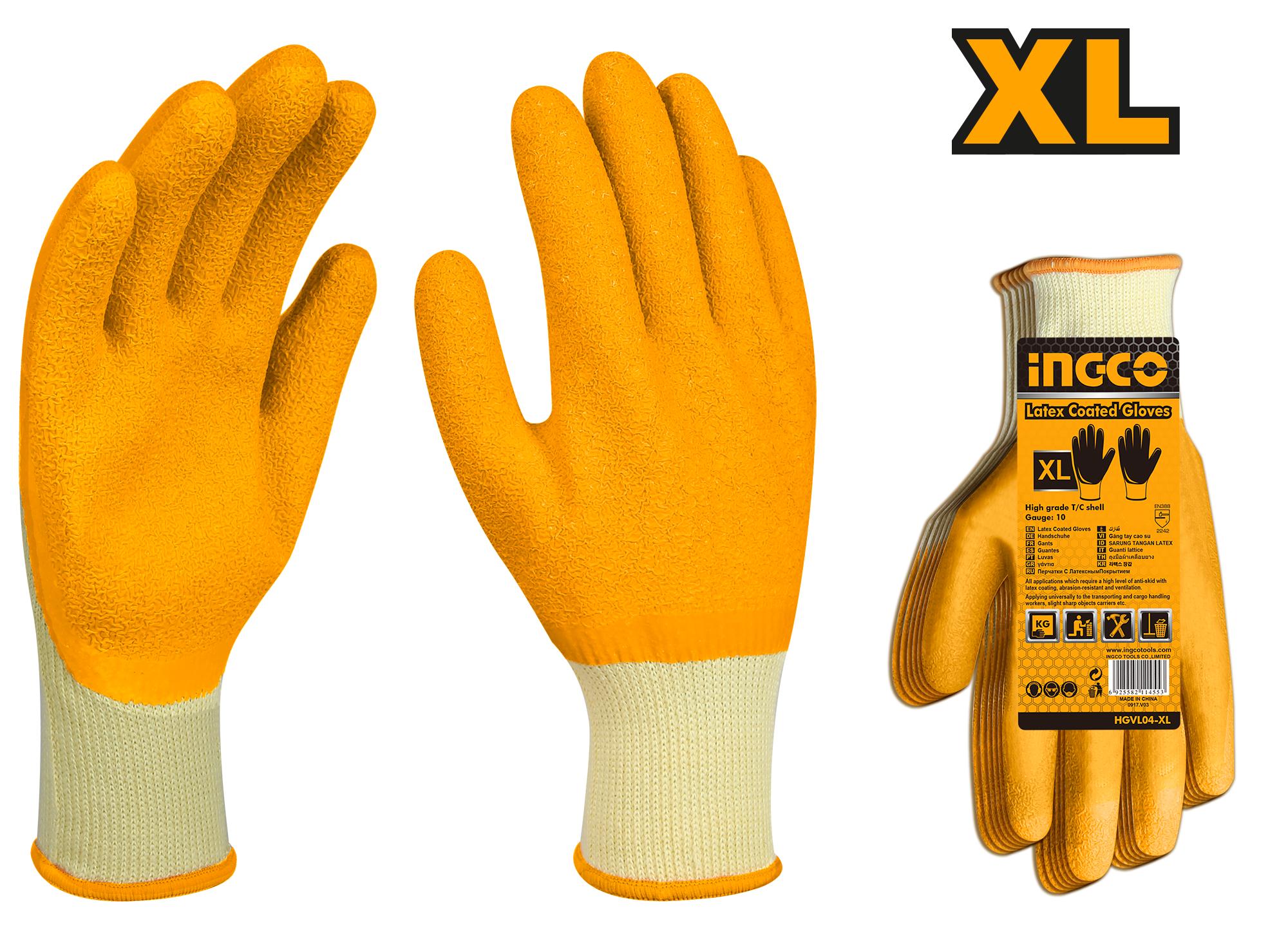 Ingco Latex gloves xl HGVL04-XL
