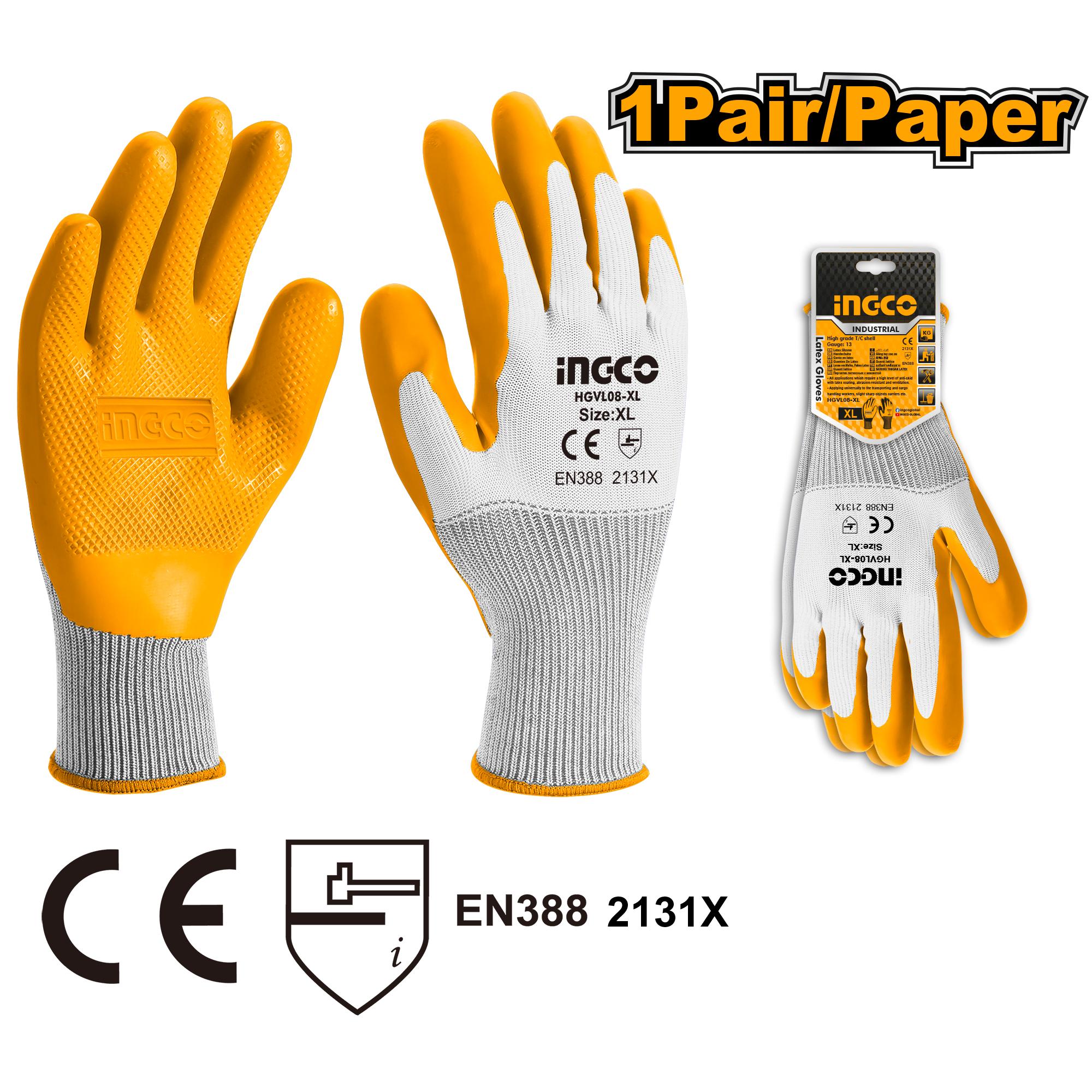 Ingco Latex gloves xl HGVL08-XL