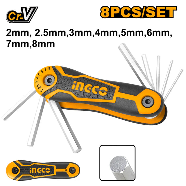 Ingco Hex key 8PCS CR-V HHK14081